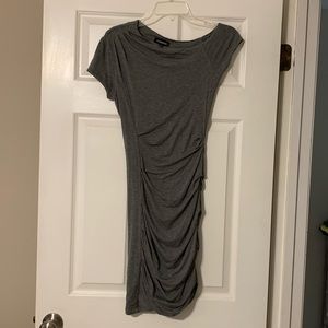 Asymmetrical Grey Bebe XS Super Sexy Ruched Dress Jersey Cotton